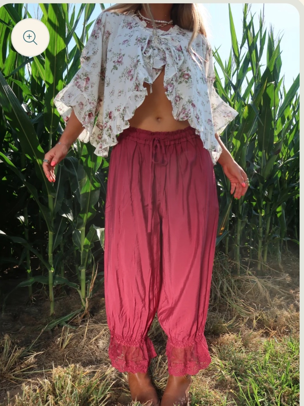 Oli & Hali Elastic Waist bloomer Pants in Dusty Rose